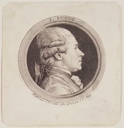 Portrett av Giovanni Punto (1746-1803) gravert av Simon Charles Miger (1736-1820) 1782